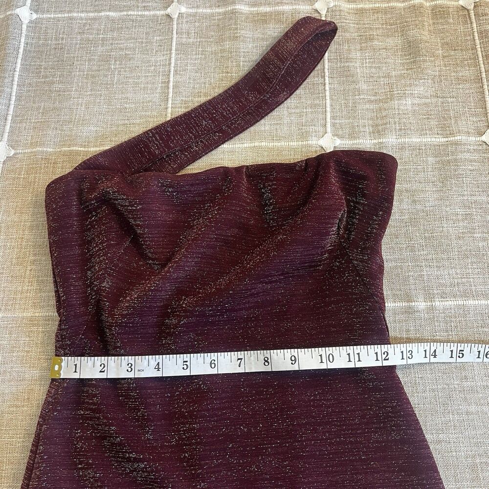 Black Halo Vintea Sheath Dress Plum Merlot Purple Metallic Cocktail Women’s 2 - Picture 15 of 16